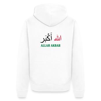 Allah Akbar - Unisex Premium Organic Zip Hoodie - white - Back - Thijin (182cm)