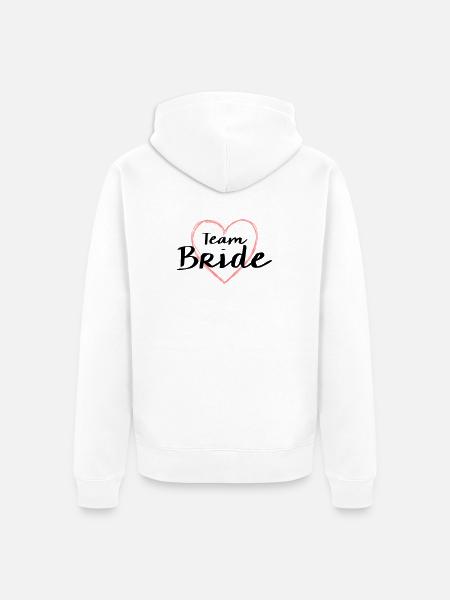 Team Bride Herz Junggesellenabschied - Unisex Premium Bio Zip Hoodie - Weiß