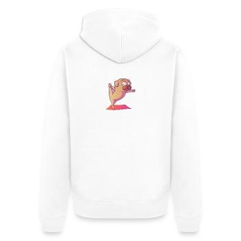 Yoga pour chien amusant et coloré - Veste à capuche bio Premium Unisexe - blanc - Dos - Thijin (182cm)