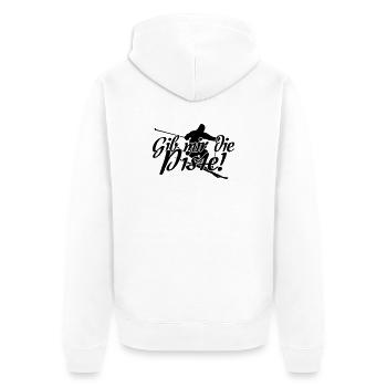 Ski Skifahren Skifahrer Winter Spruch Geschenk - Unisex Premium Bio Zip Hoodie - Weiß - Hinten - Thijin (182cm)