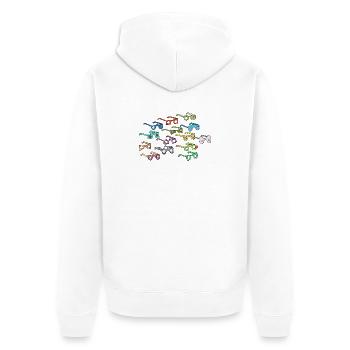 Kaleidoskop Sonnenbrillen Muster - Unisex Premium Bio Zip Hoodie - Weiß - Hinten - Thijin (182cm)