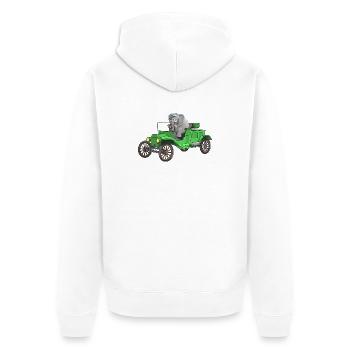 Vintage car cartoon funny - Unisex Premium Organic Zip Hoodie - white - Back - Thijin (182cm)