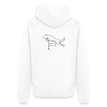 Agility Dog - Unisex Premium Bio Zip Hoodie - Weiß - Hinten - Thijin (182cm)