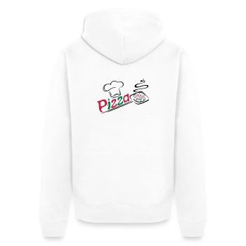 Pizza baker with cooking cap - Unisex Premium Organic Zip Hoodie - white - Back - Thijin (182cm)