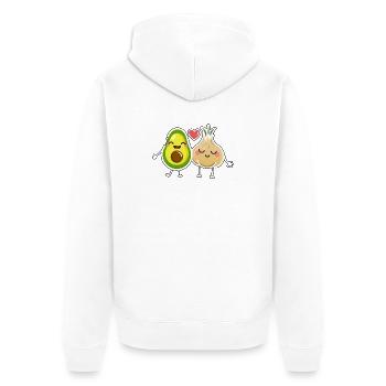 Avocado Meets Garlic - Unisex Premium Organic Zip Hoodie - white - Back - Thijin (182cm)