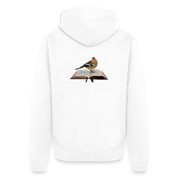 Pinsons sur livre - Veste à capuche bio Premium Unisexe - blanc - Dos - Thijin (182cm)