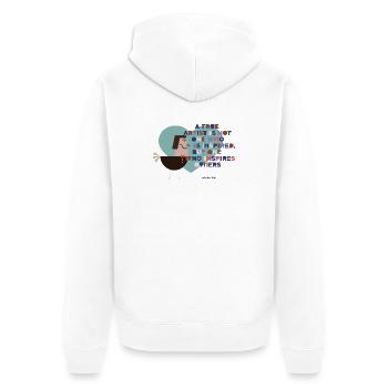 Vogel der Inspiration Kunstmotiv - Unisex Premium Bio Zip Hoodie - Weiß - Hinten - Thijin (182cm)