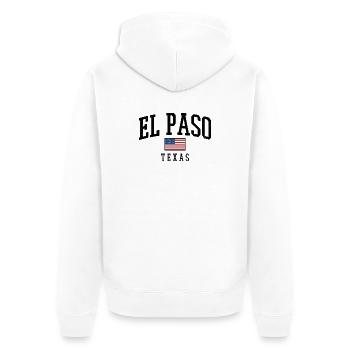 El Paso Texas Retro Shirt - Unisex Premium Organic Zip Hoodie - white - Back - Thijin (182cm)