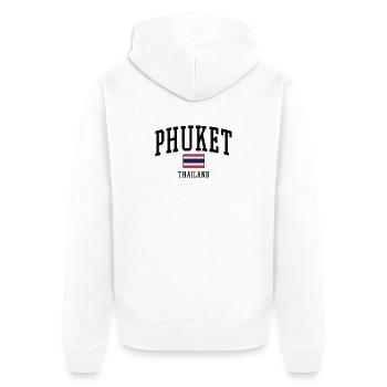 Motif du drapeau de Phuket Thaïlande - Veste à capuche bio Premium Unisexe - blanc - Dos - Thijin (182cm)