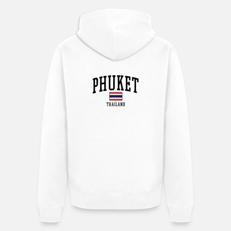 Motif du drapeau de Phuket Thaïlande - Veste à capuche bio Premium Unisexe - blanc