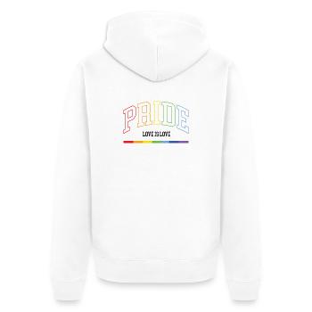 Pride. Love is Love - Unisex Premium Organic Zip Hoodie - white - Back - Thijin (182cm)