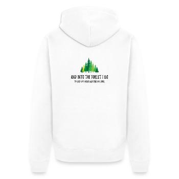 Et je vais dans la forêt - Veste à capuche bio Premium Unisexe - blanc - Dos - Thijin (182cm)