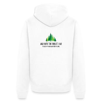 Et je vais dans la forêt - Veste à capuche bio Premium Unisexe - blanc - Dos - Thijin (182cm)