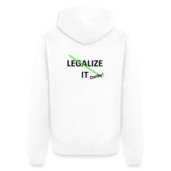 Legalize it weed Marihuana - Unisex Premium Bio Zip Hoodie - Weiß - Hinten - Thijin (182cm)