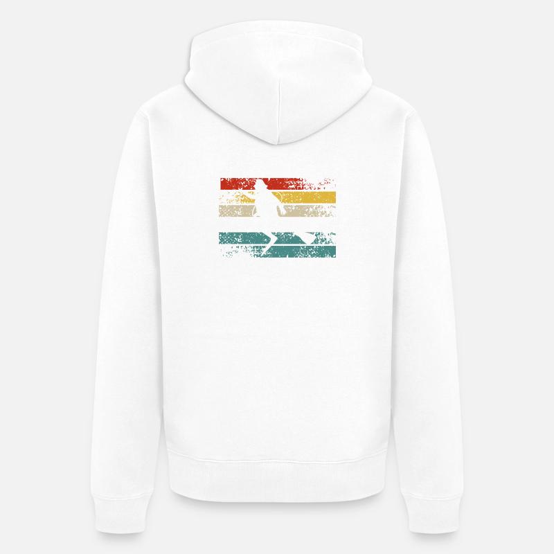 Rétro Stripe Silhouette Danse - Veste à capuche bio Premium Unisexe - blanc