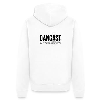 Koordinaten Dangast - Unisex Premium Bio Zip Hoodie - Weiß - Hinten - Thijin (182cm)