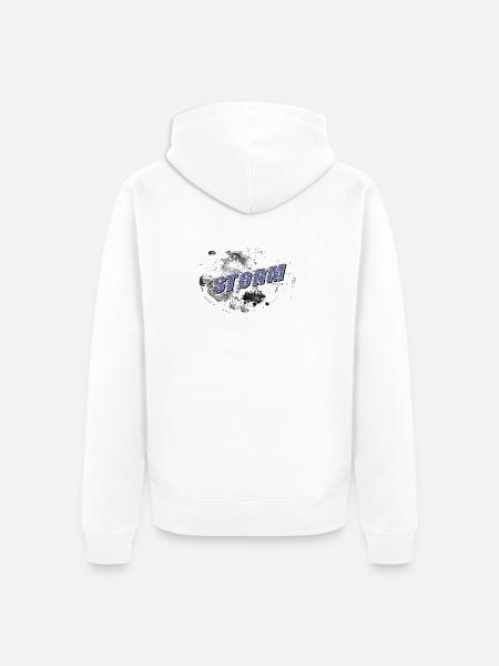 STORM Sturm mit Hintergrund - Unisex Premium Bio Zip Hoodie - Weiß