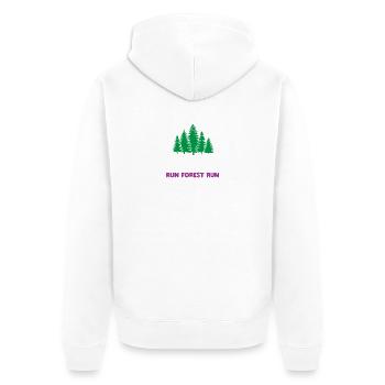 Trailrunning - Run Forest Run - Unisex Premium Bio Zip Hoodie - Weiß - Hinten - Thijin (182cm)