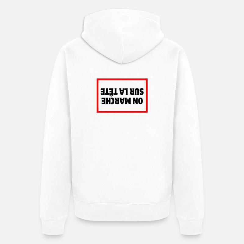 Bauer, Bauer, Bauer, Bauer - Unisex Premium Bio Zip Hoodie - Weiß