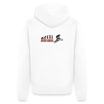 Evolution Mountainbike - Unisex Premium Bio Zip Hoodie - Weiß - Hinten - Thijin (182cm)