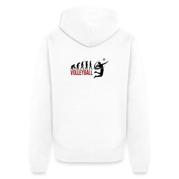 Evolution Volleyball - Unisex Premium Bio Zip Hoodie - Weiß - Hinten - Thijin (182cm)