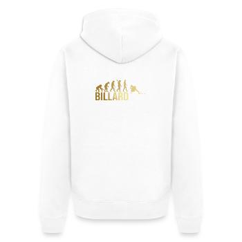 Evolution Billard - Unisex Premium Bio Zip Hoodie - Weiß - Hinten - Thijin (182cm)