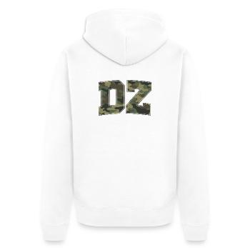 Militärischer Tarnbrief 3D - Unisex Premium Bio Zip Hoodie - Weiß - Hinten - Thijin (182cm)