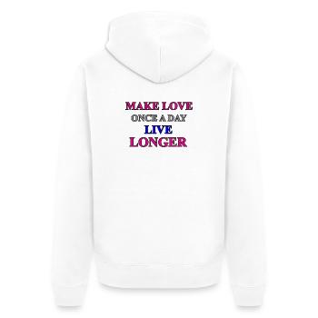 Inspirational motivational text in colorful design - Unisex Premium Organic Zip Hoodie - white - Back - Thijin (182cm)