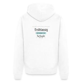 Einschulung - Unisex Premium Bio Zip Hoodie - Weiß - Hinten - Thijin (182cm)