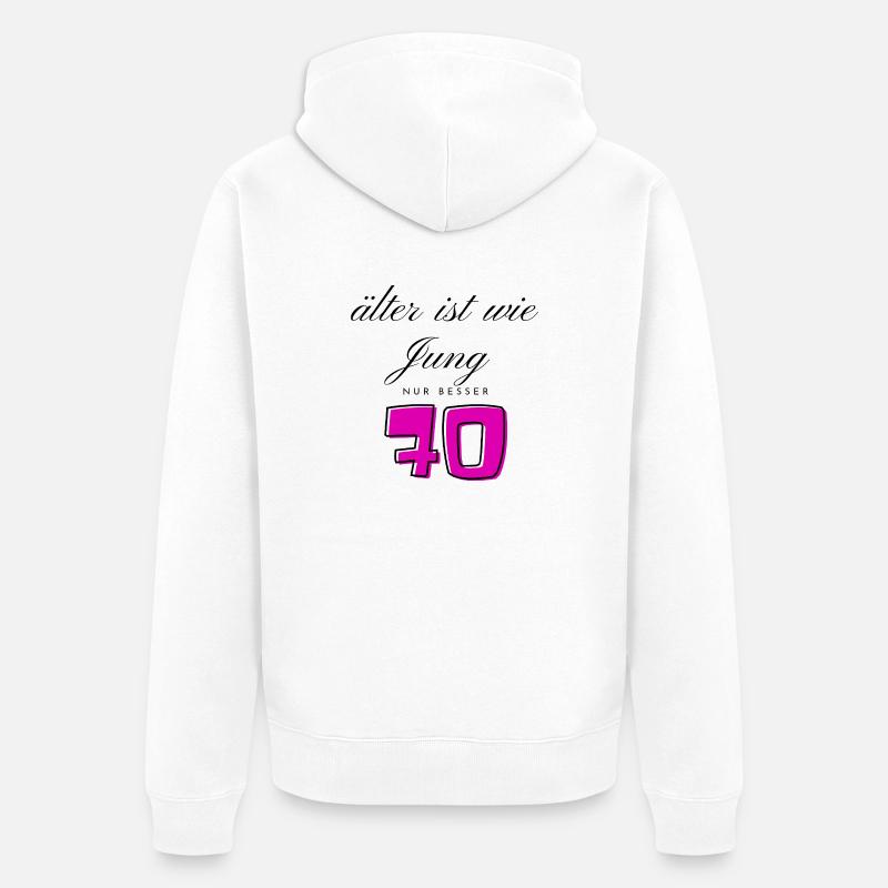 70e anniversaire - Veste à capuche bio Premium Unisexe - blanc