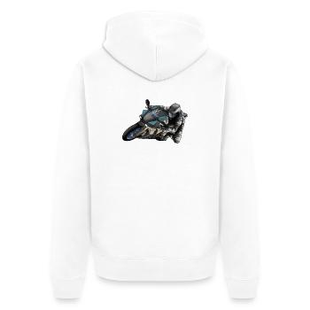 Adrenaline Motorcycle Racing Design - Unisex Premium Organic Zip Hoodie - white - Back - Thijin (182cm)