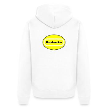 Craftsman Motif with Color Effect - Unisex Premium Organic Zip Hoodie - white - Back - Thijin (182cm)