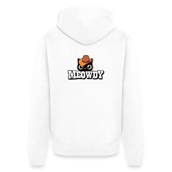 Motif chat avec chapeau de cowboy - Veste à capuche bio Premium Unisexe - blanc - Dos - Thijin (182cm)