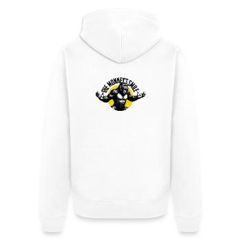 Brüllender Gorilla - Unisex Premium Bio Zip Hoodie - Weiß - Hinten - Thijin (182cm)