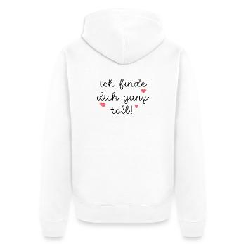 FIND FRIENDSHIP GREAT - Unisex Premium Organic Zip Hoodie - white - Back - Thijin (182cm)