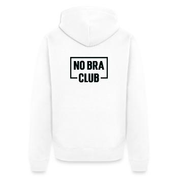 Kein BH Club Starke Typografie - Unisex Premium Bio Zip Hoodie - Weiß - Hinten - Thijin (182cm)