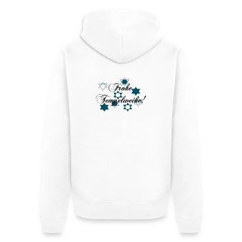 Frohe Tempelweihe - Unisex Premium Bio Zip Hoodie - Weiß - Hinten - Thijin (182cm)