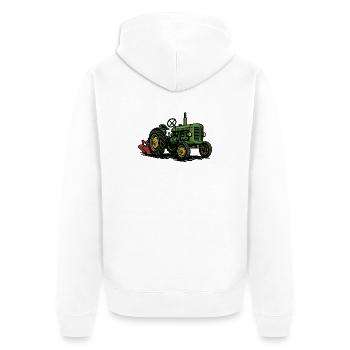 Green tractor in the light of agriculture - Unisex Premium Organic Zip Hoodie - white - Back - Thijin (182cm)