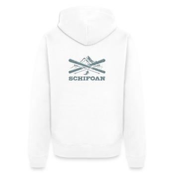 Schifoan | Après ski, winter sports, ski holidays - Unisex Premium Organic Zip Hoodie - white - Back - Thijin (182cm)