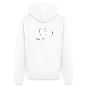 J’adore le Nouvel An 2026 - Veste à capuche bio Premium Unisexe - blanc - Dos - Thijin (182cm)