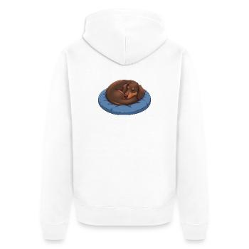 Mignon oreiller de câlins en dessin animé teckel pour chien - Veste à capuche bio Premium Unisexe - blanc - Dos - Thijin (182cm)