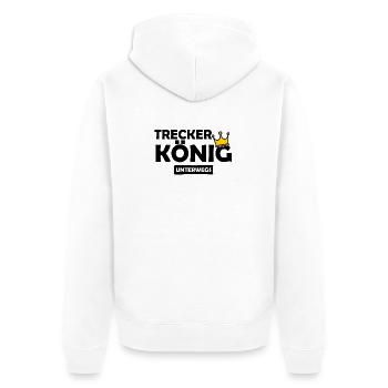 Tracteur König sur la route - Fermier - Fermier - Veste à capuche bio Premium Unisexe - blanc - Dos - Thijin (182cm)