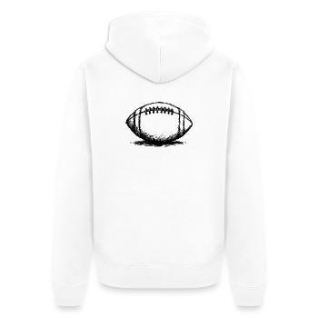 Vintage American Football Ball Sportsman - Unisex Premium Organic Zip Hoodie - white - Back - Thijin (182cm)