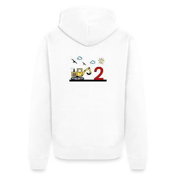 Excavatrice - Veste à capuche bio Premium Unisexe - blanc - Dos - Thijin (182cm)