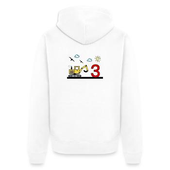 Excavatrice - Veste à capuche bio Premium Unisexe - blanc - Dos - Thijin (182cm)