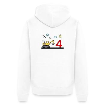 Excavatrice - Veste à capuche bio Premium Unisexe - blanc - Dos - Thijin (182cm)
