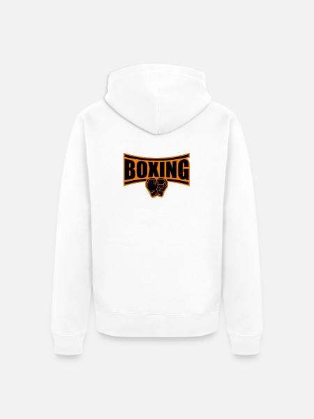 Boxing Boxes - Unisex Premium Organic Zip Hoodie - white