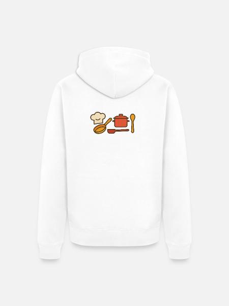 Chef with passion – cuisine love enjoyment - Unisex Premium Organic Zip Hoodie - white