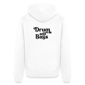 Drum and Bass Bold Typography - Unisex Premium Organic Zip Hoodie - white - Back - Thijin (182cm)