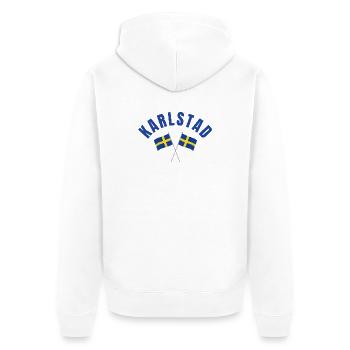 Drapeaux suédois de Karlstad - Veste à capuche bio Premium Unisexe - blanc - Dos - Thijin (182cm)